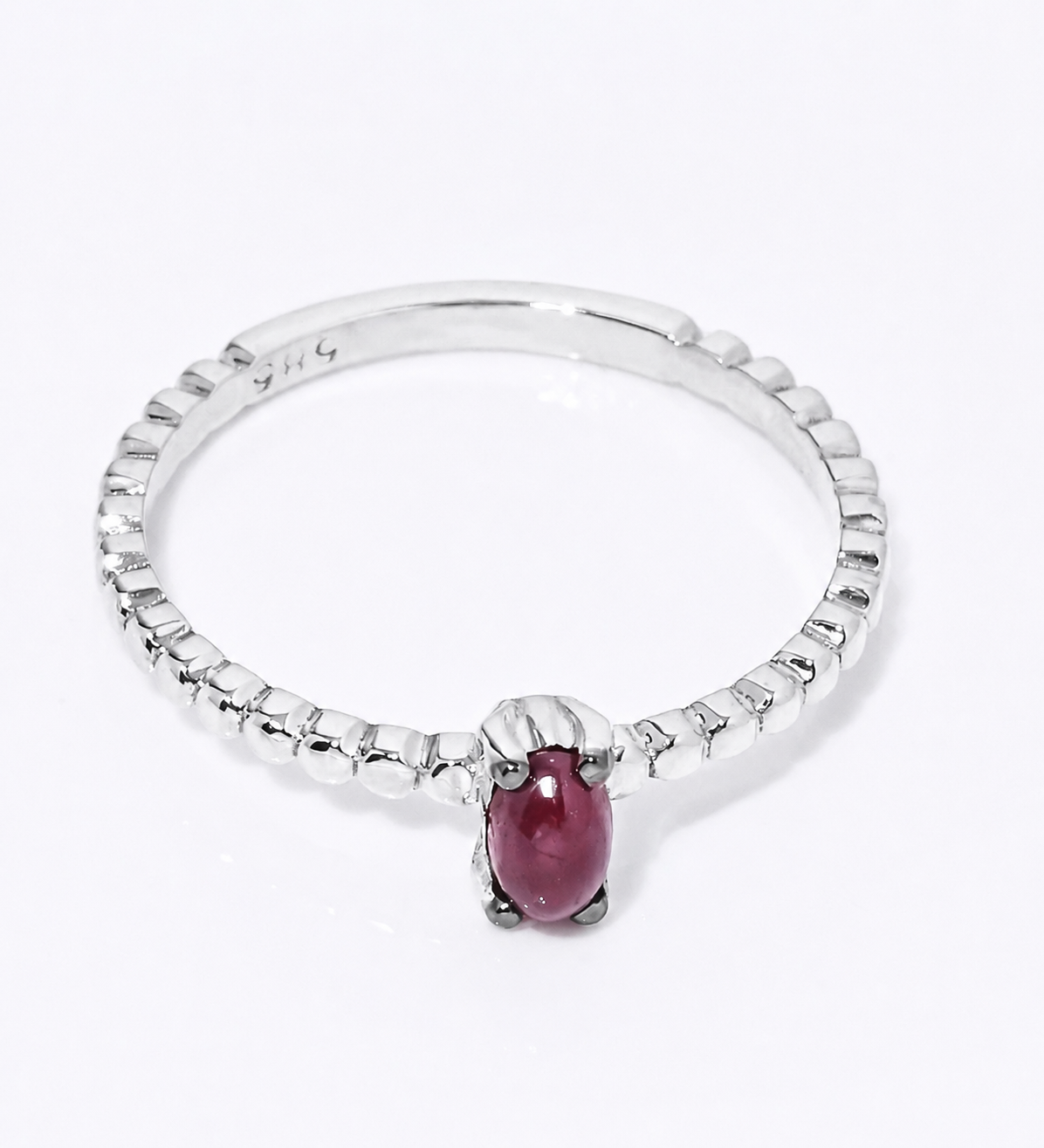 14K Solid Gold Ruby Solitaire Ring - July Birthstone