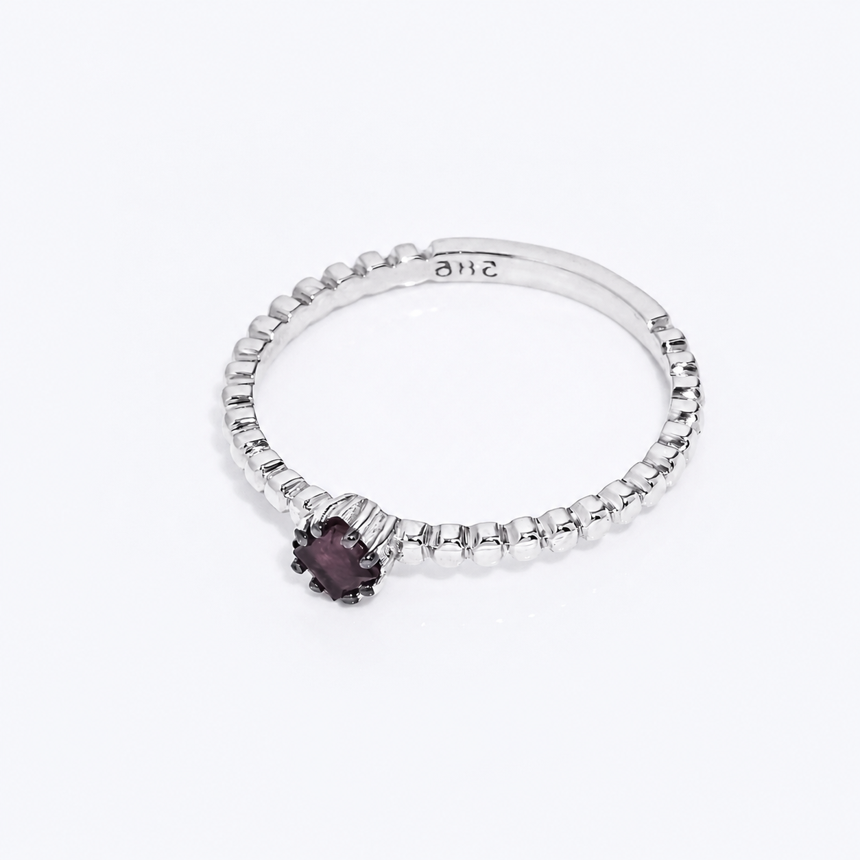 14K Solid Gold Ruby Ring: Princess Cut July Birthstone