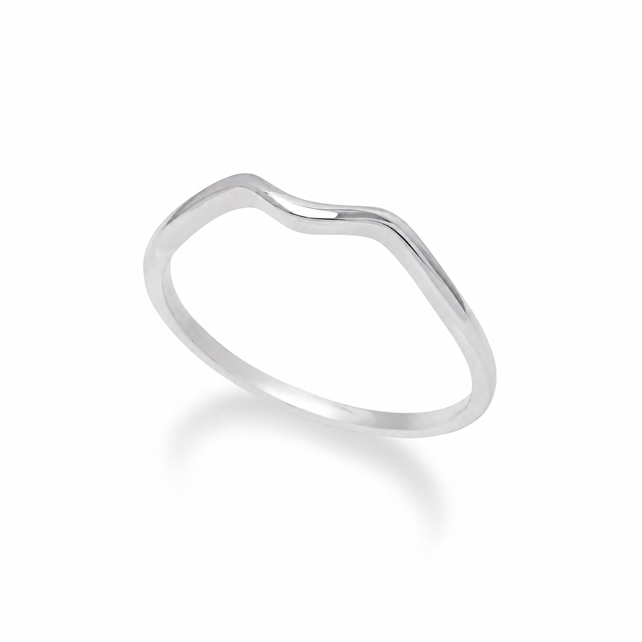 Dainty 14K Gold Wave Ring: Minimalist Stacking Jewelry