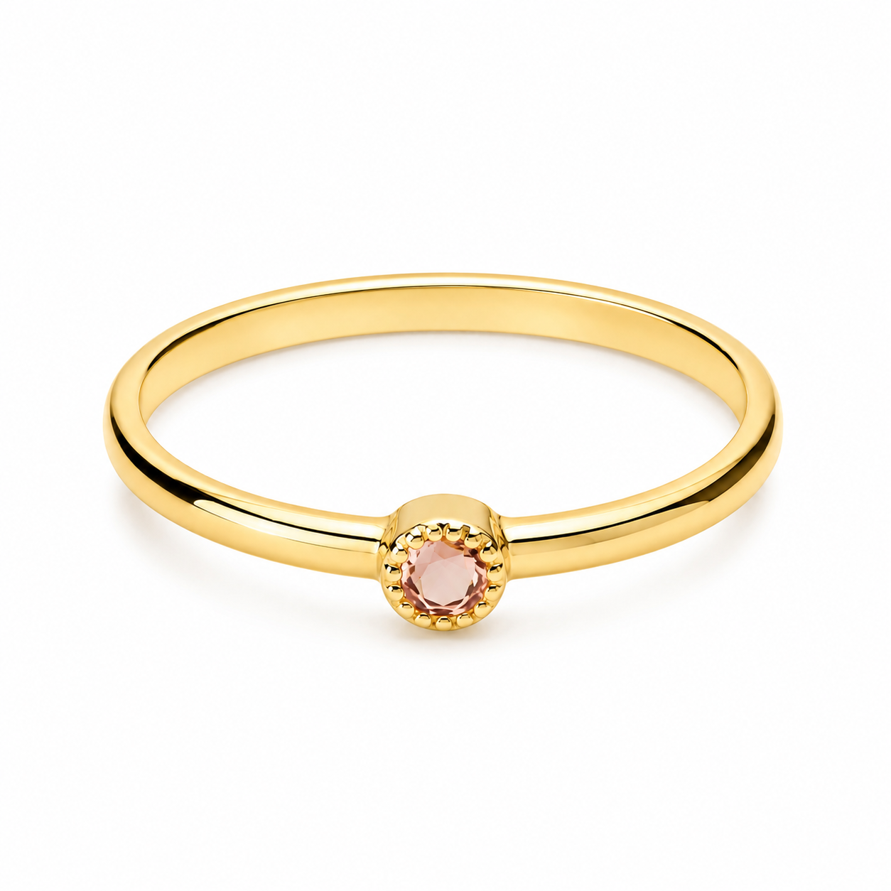 Dainty 14k Gold Birthstone Ring: Minimalist Stacking Ring