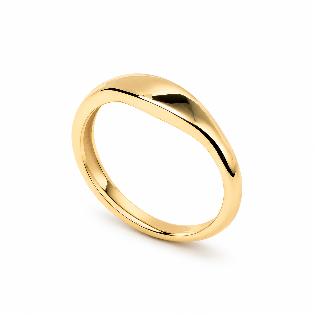 Gold ring on a white background