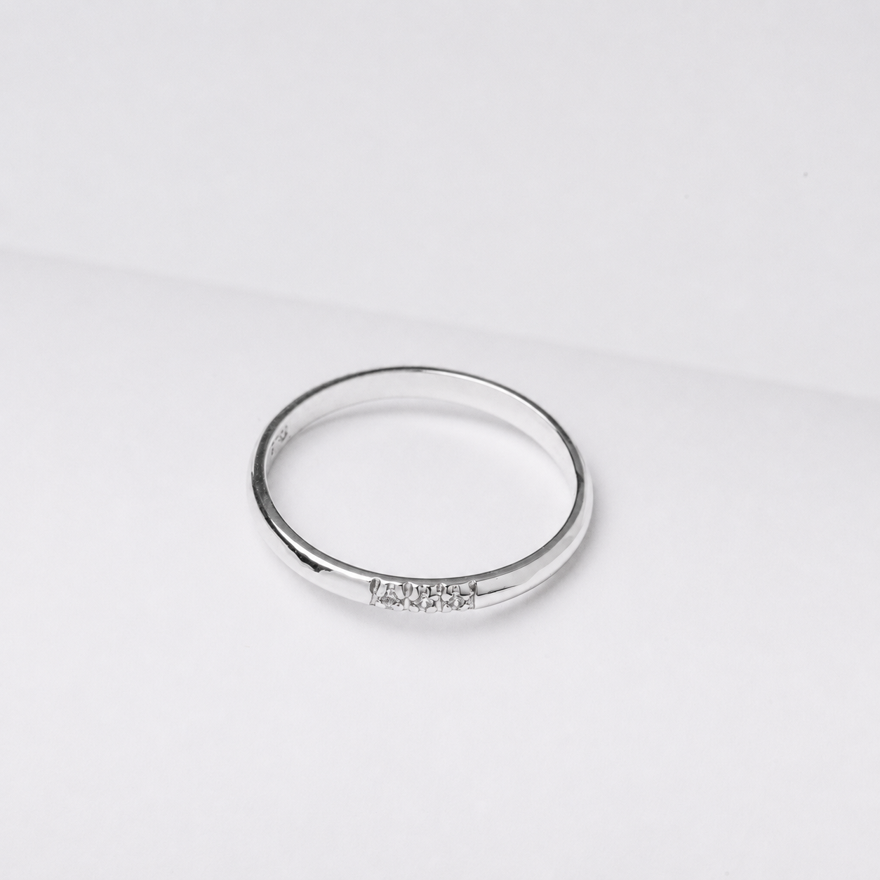 Dainty 14k Gold Three Stone Diamond Ring - Stacking Ring