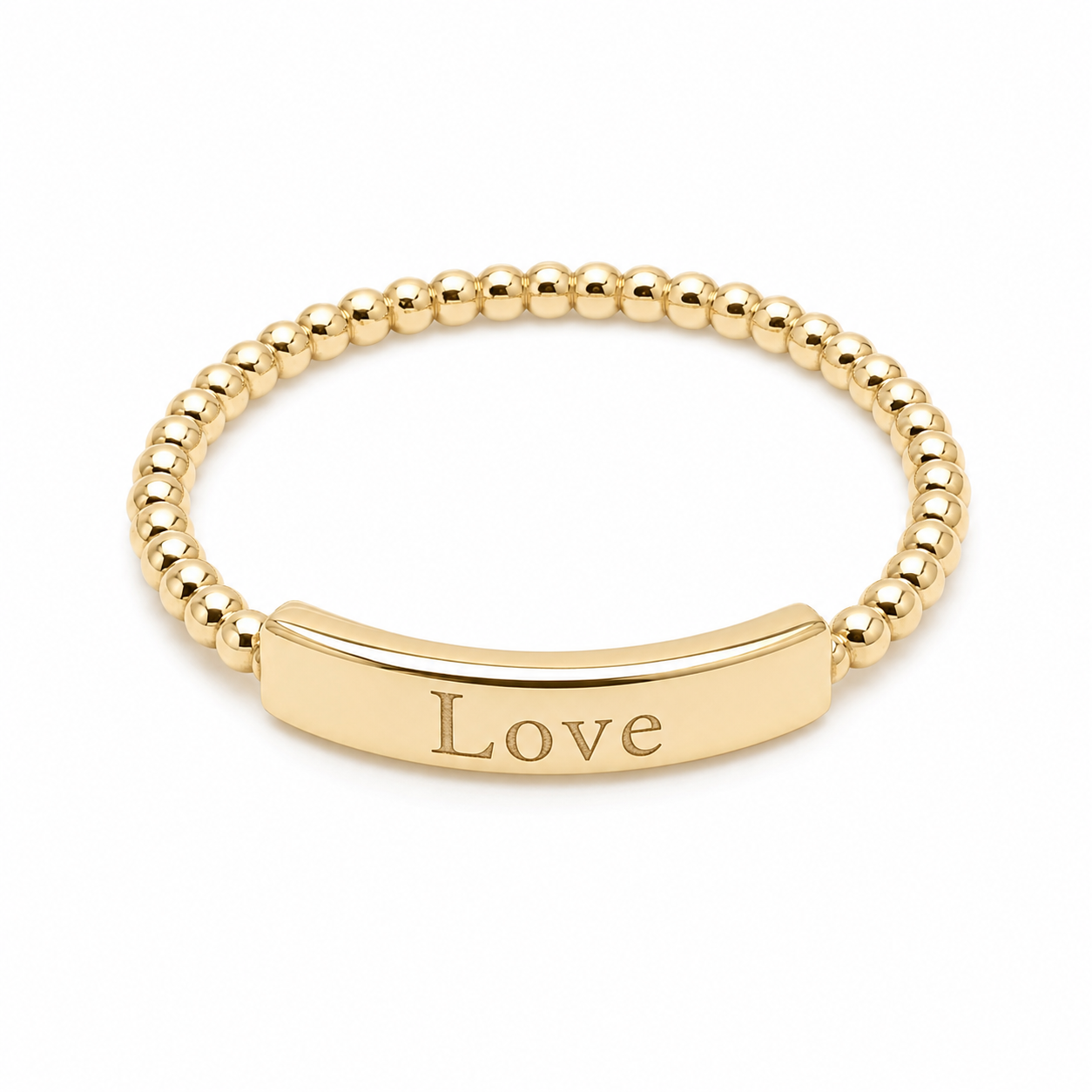 Personalized 9k Solid Gold Bar Ring: Custom Initial Stacking Ring