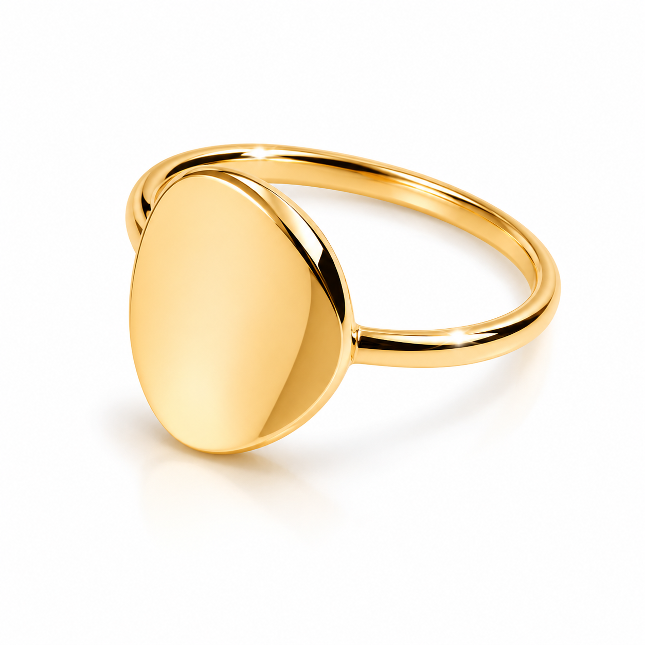 14k Gold Oval Signet Ring: Personalized Engravable Jewelry