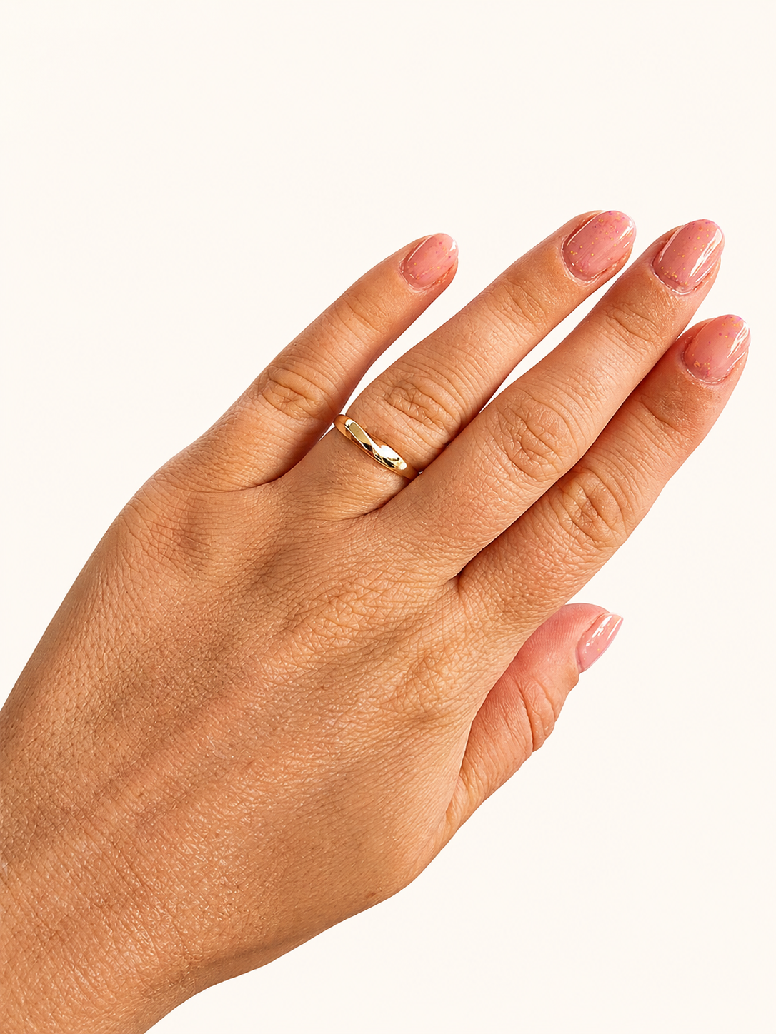 14k Gold Mobius Ring: Dainty Twist Wedding Band