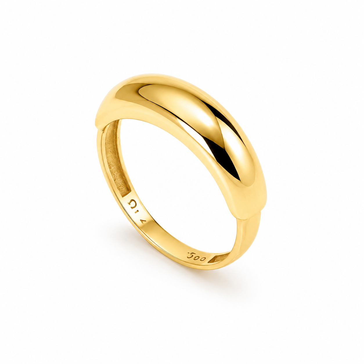 14k Solid Gold Dome Ring: Chunky Statement Jewelry