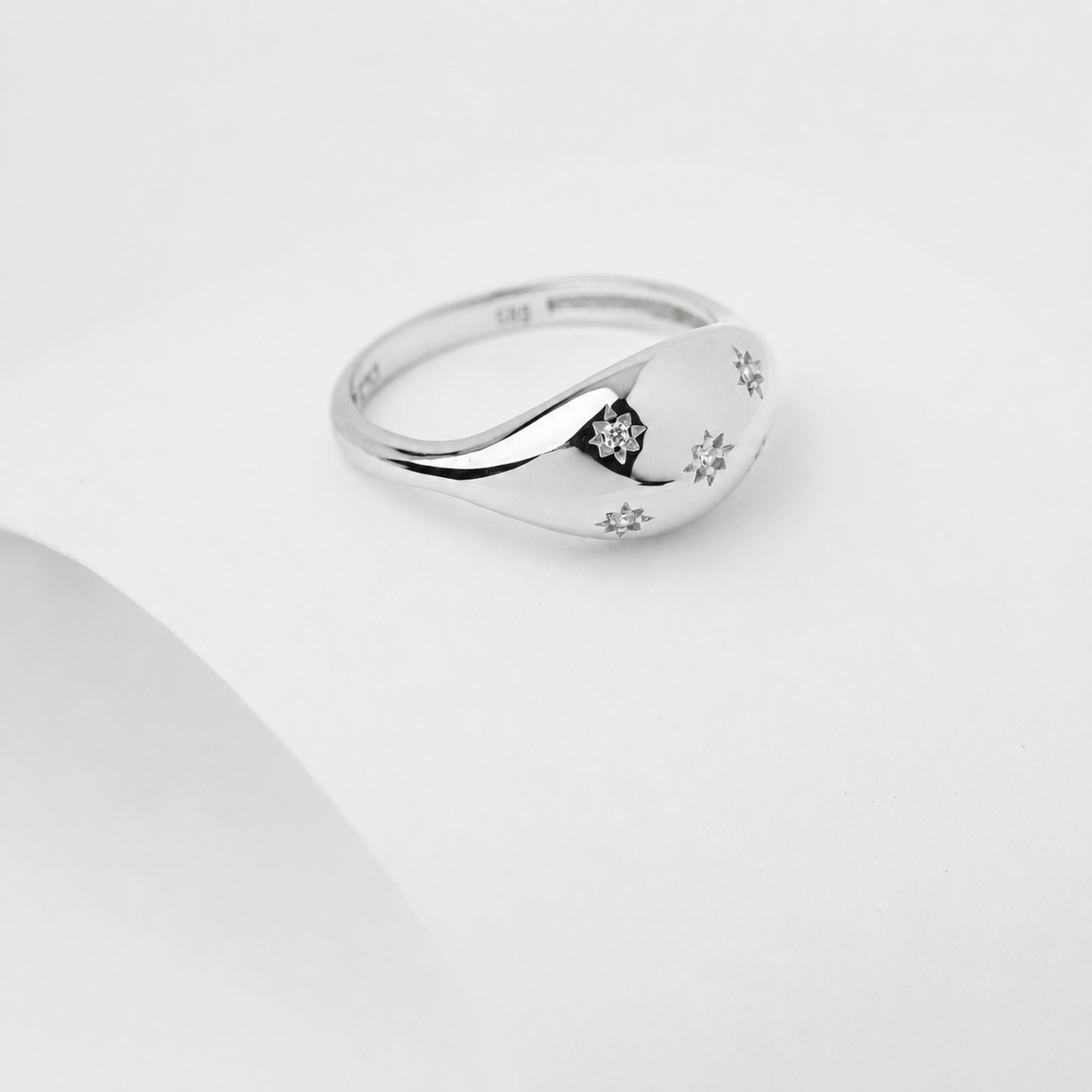 14K Gold Star Dome Ring: Chunky CZ Statement Ring