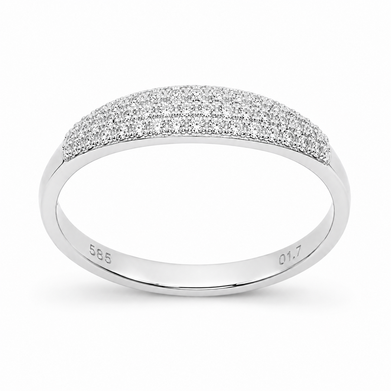 Cubic Zirconia Paved Ring in 14K Gold
