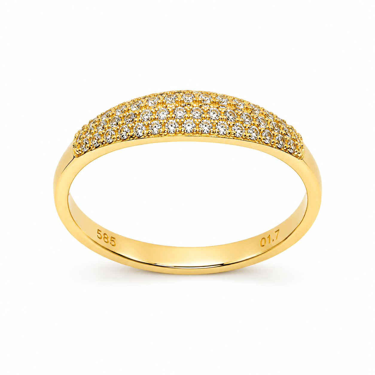 Cubic Zirconia Paved Ring in 14K Gold