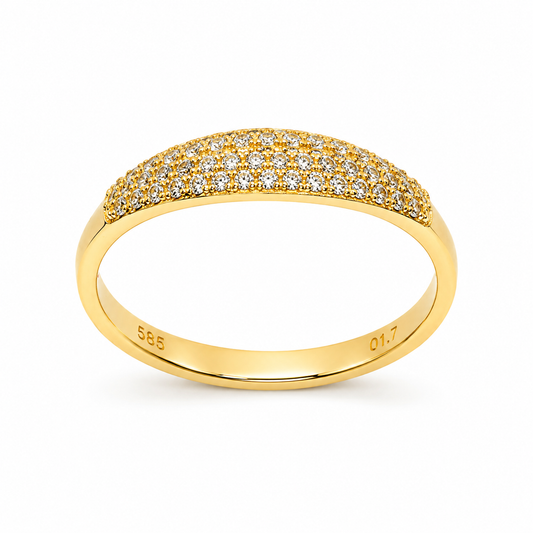 Cubic Zirconia Paved Ring in 14K Gold