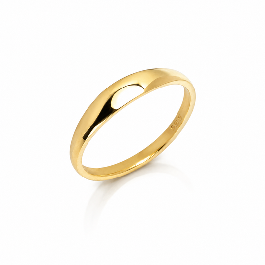 14k Gold Signet Ring: Engravable Minimalist Band