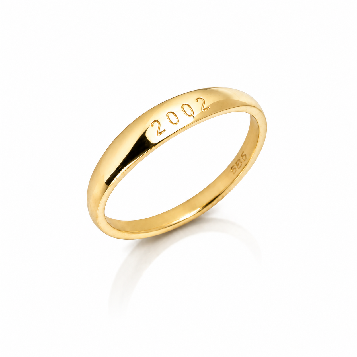 14k Gold Signet Ring: Engravable Minimalist Band