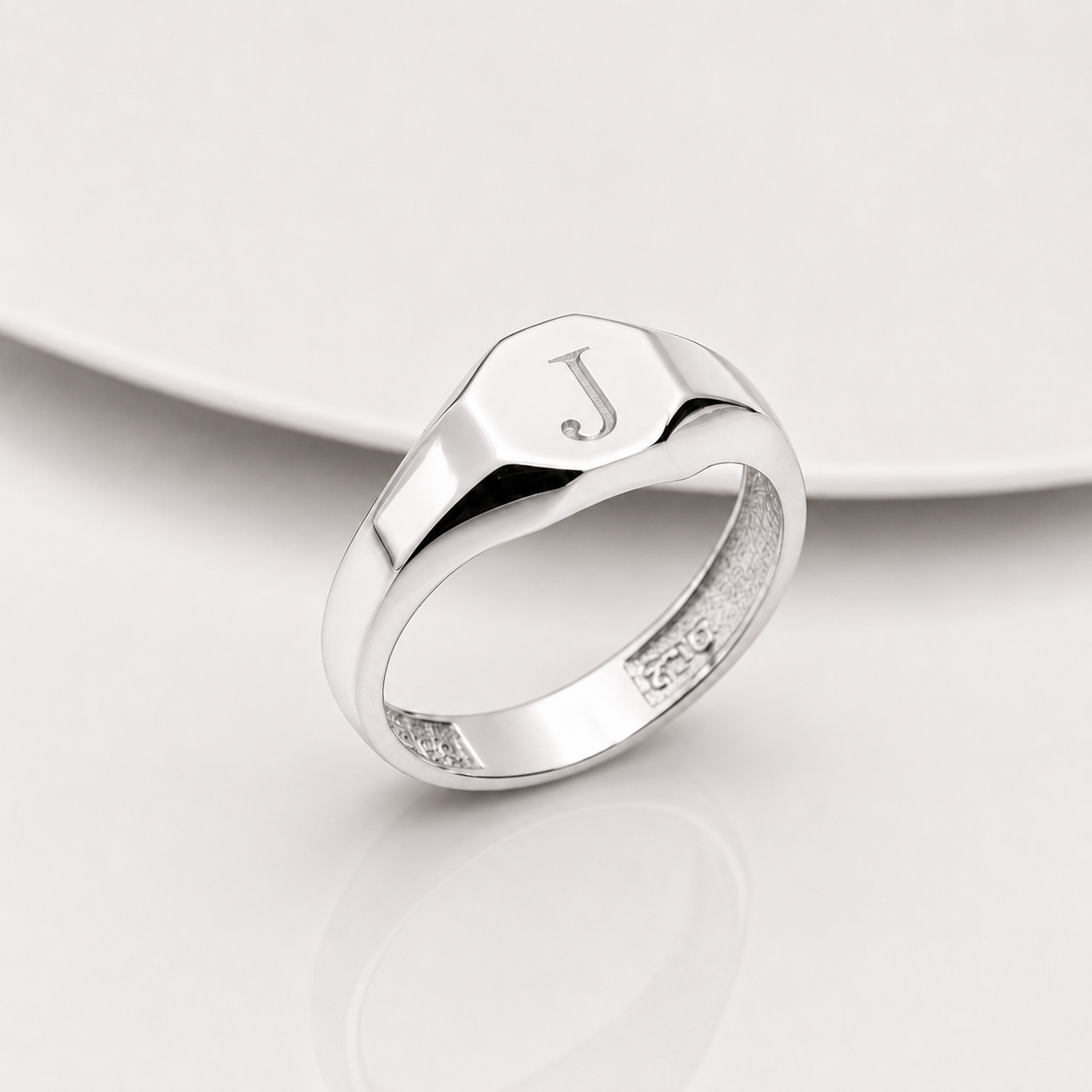 14k Gold Pinky Signet Ring: Personalized Initial Ring