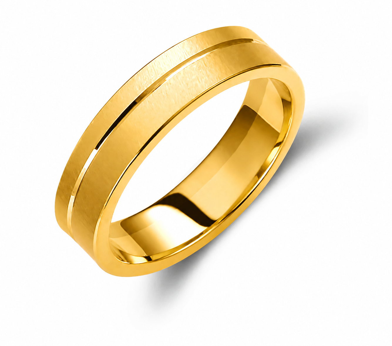 Two-Tone 5mm Wedding Bands Set