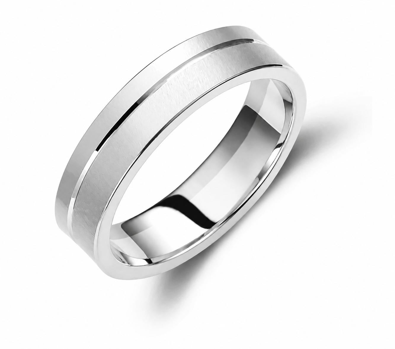 Two-Tone 5mm Wedding Bands Set
