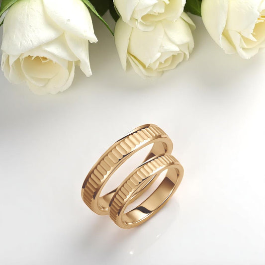 Minimal 4mm Wedding Bands Set