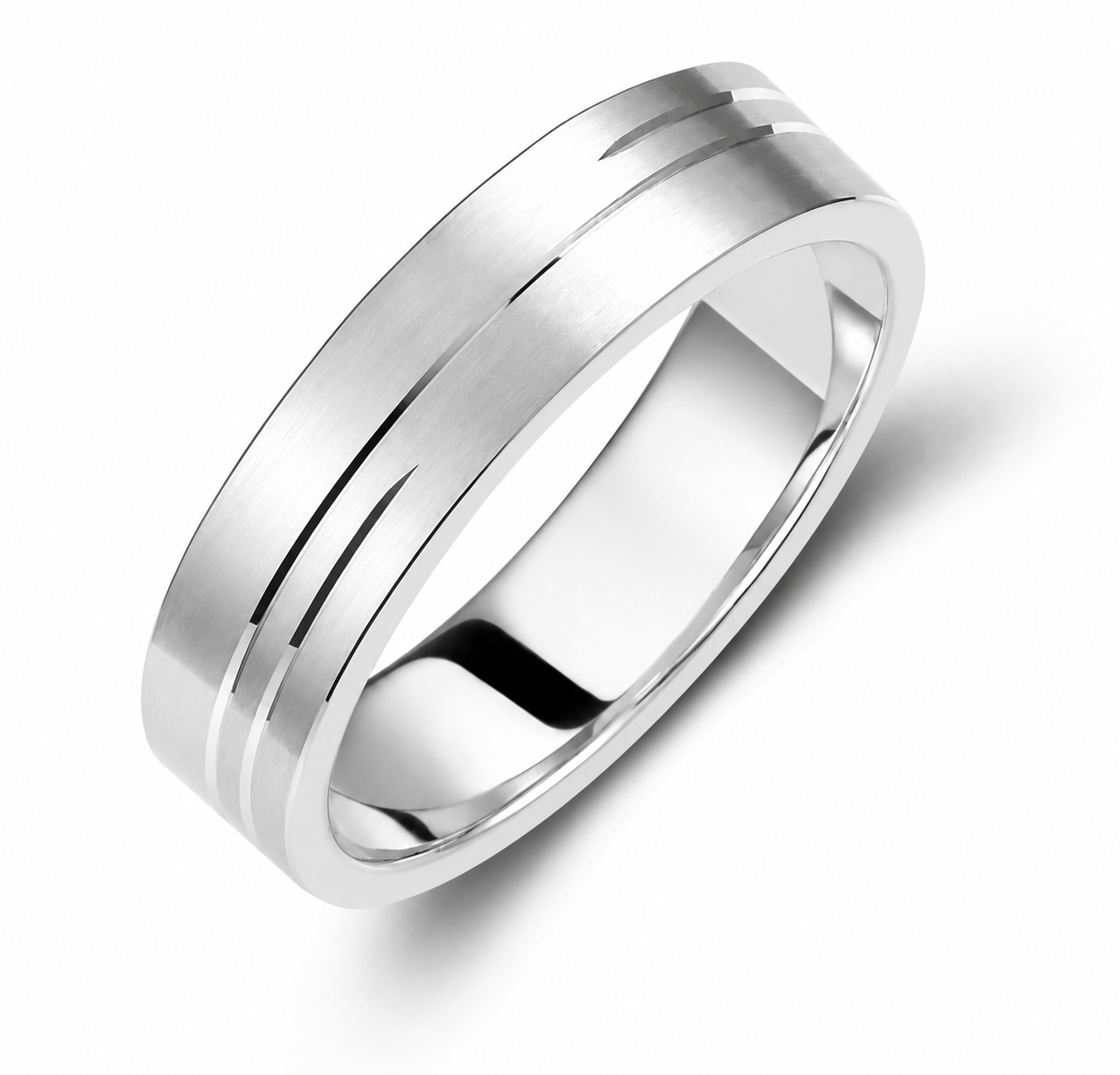 Two-Tone 5mm Wedding Bands Set with Diamonds