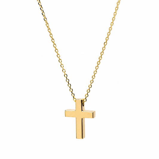 Dainty 14K Solid Gold Cross Necklace: Minimalist Christian Jewelry