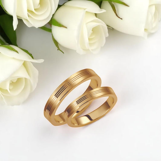 Solid Gold 3.5mm Wedding Bands Set