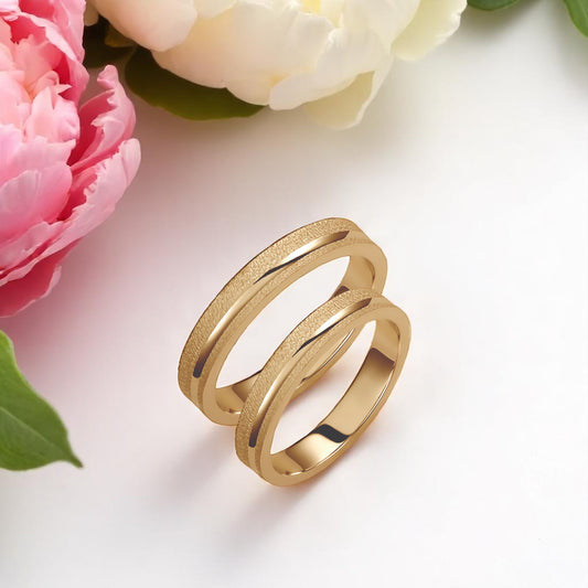 Solid Gold 3.5mm Wedding Bands Set