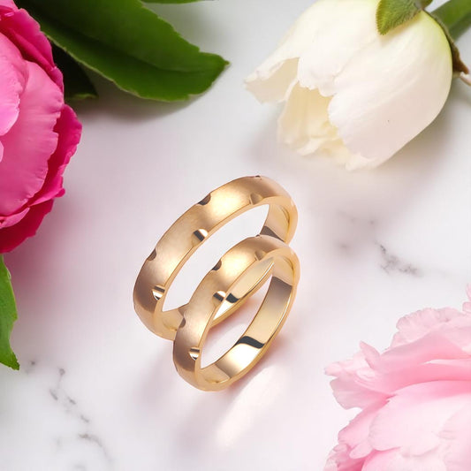 Minimal 4mm Wedding Bands Set