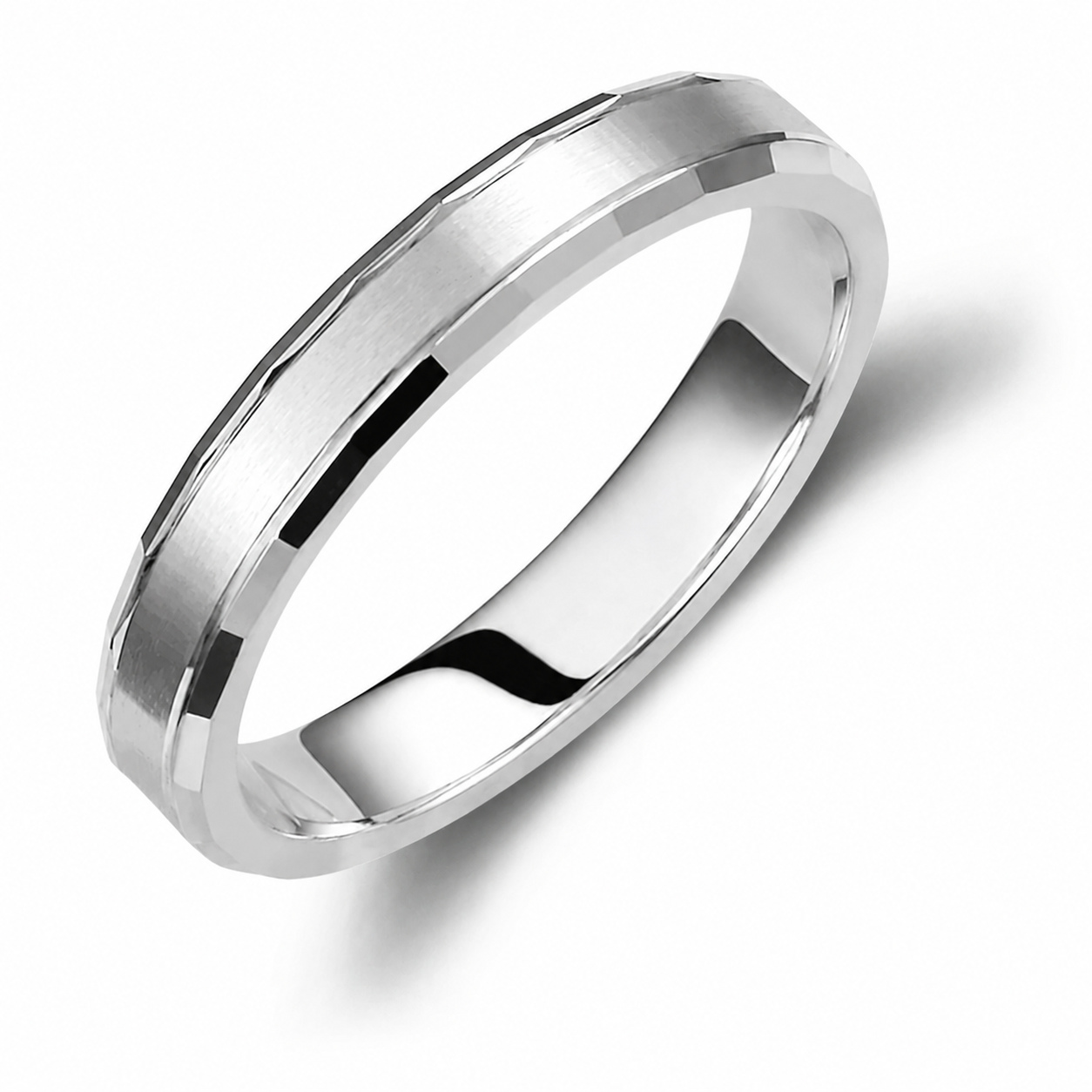Matte and Glossy Two-Tone 3.5mm Wedding Bands Set