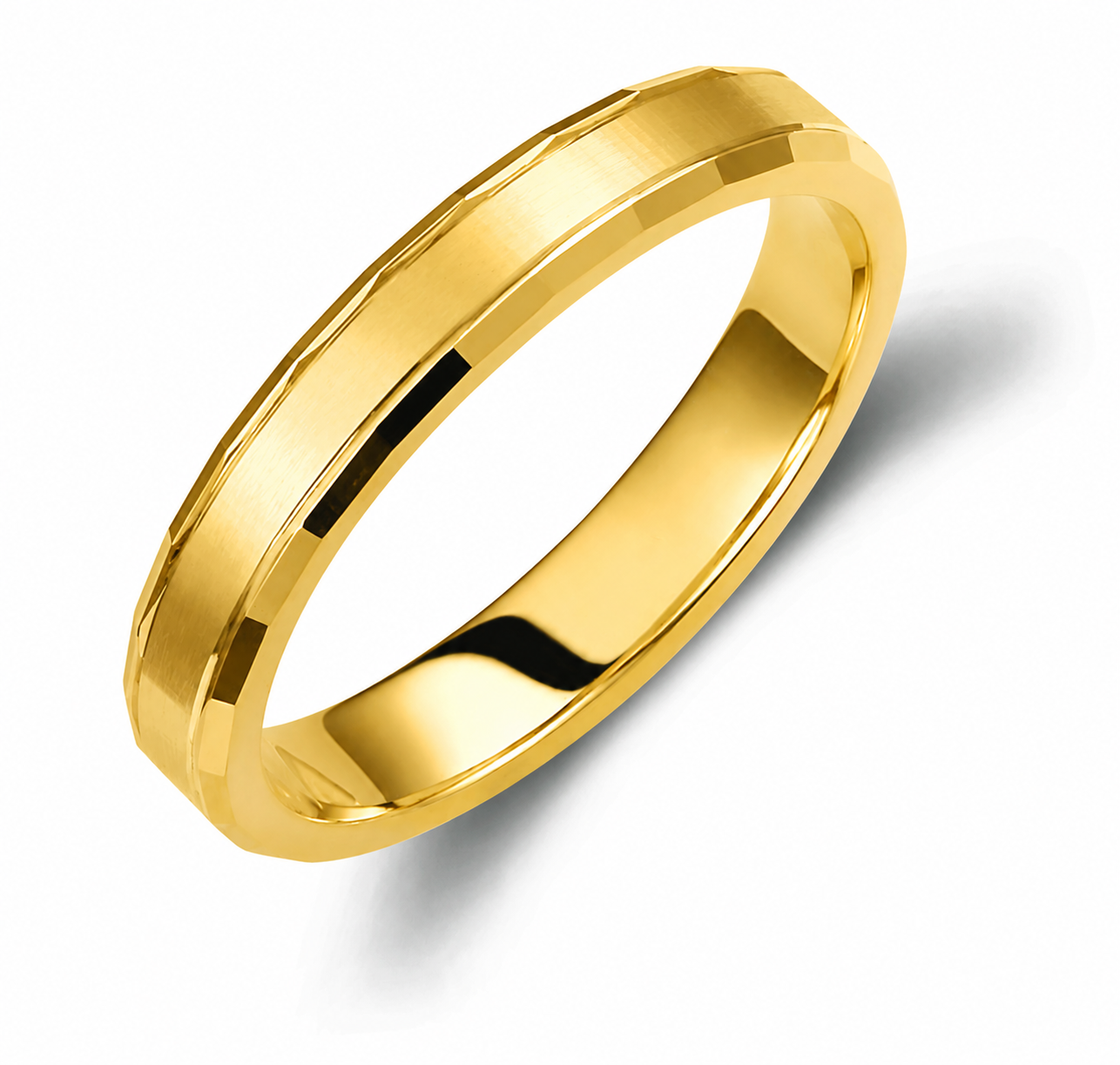Matte and Glossy Two-Tone 3.5mm Wedding Bands Set