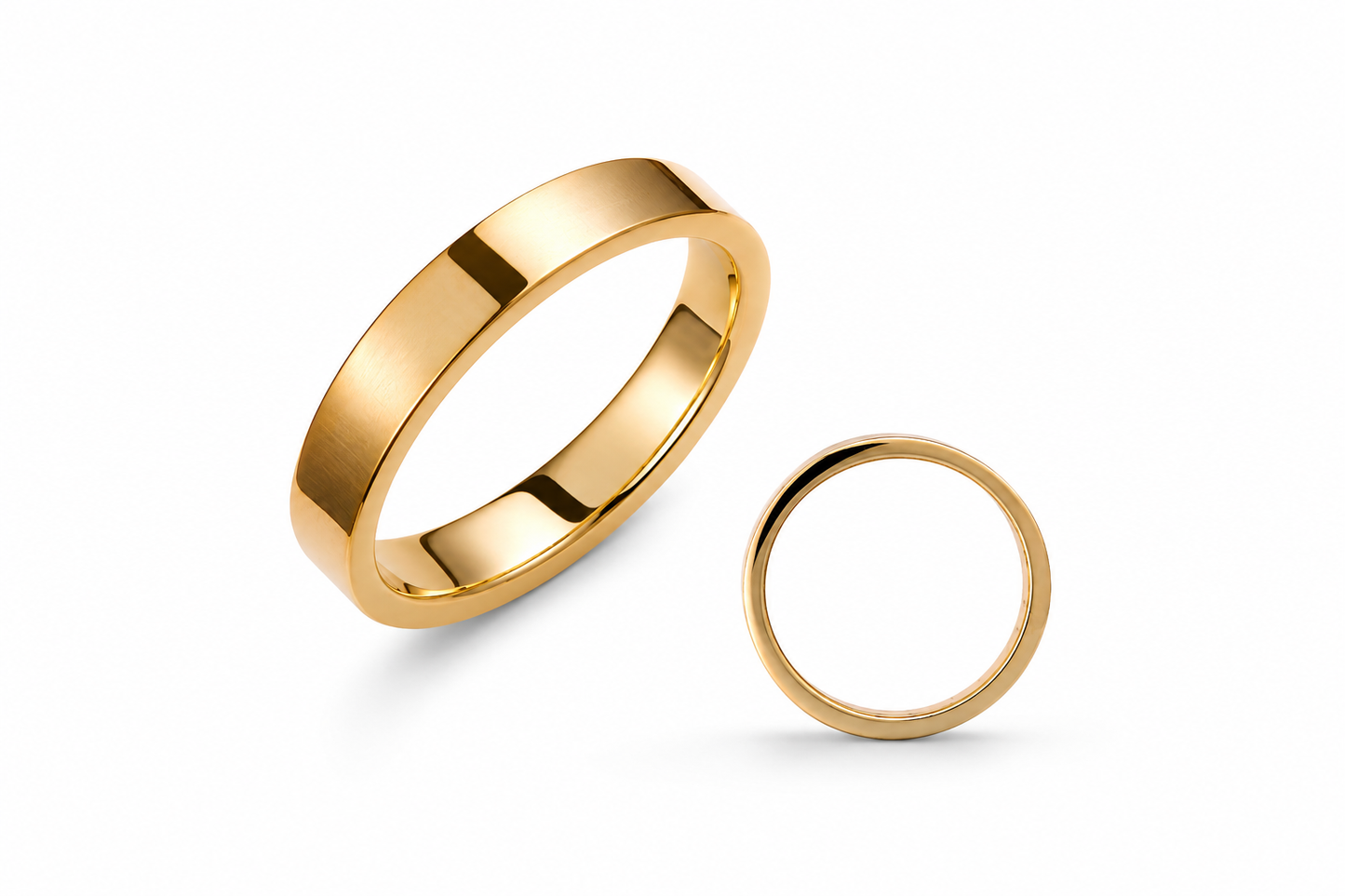 Asymetrical 3.5mm Wedding Bands Set