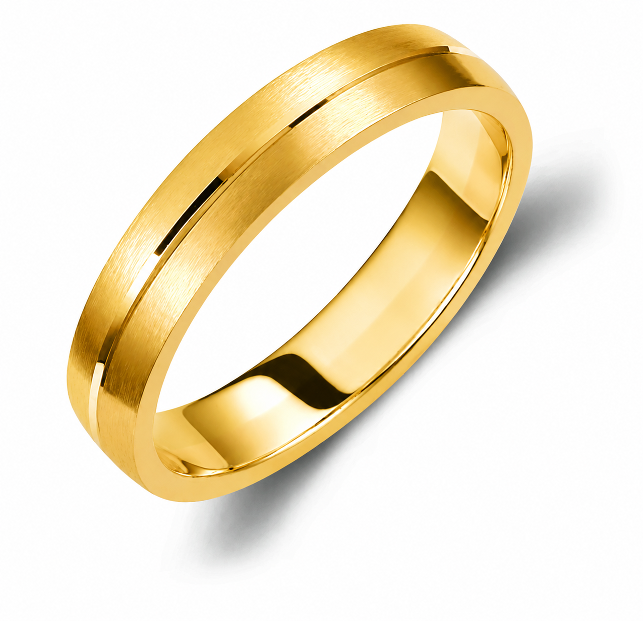 Two-Tone 4mm Wedding Bands Set