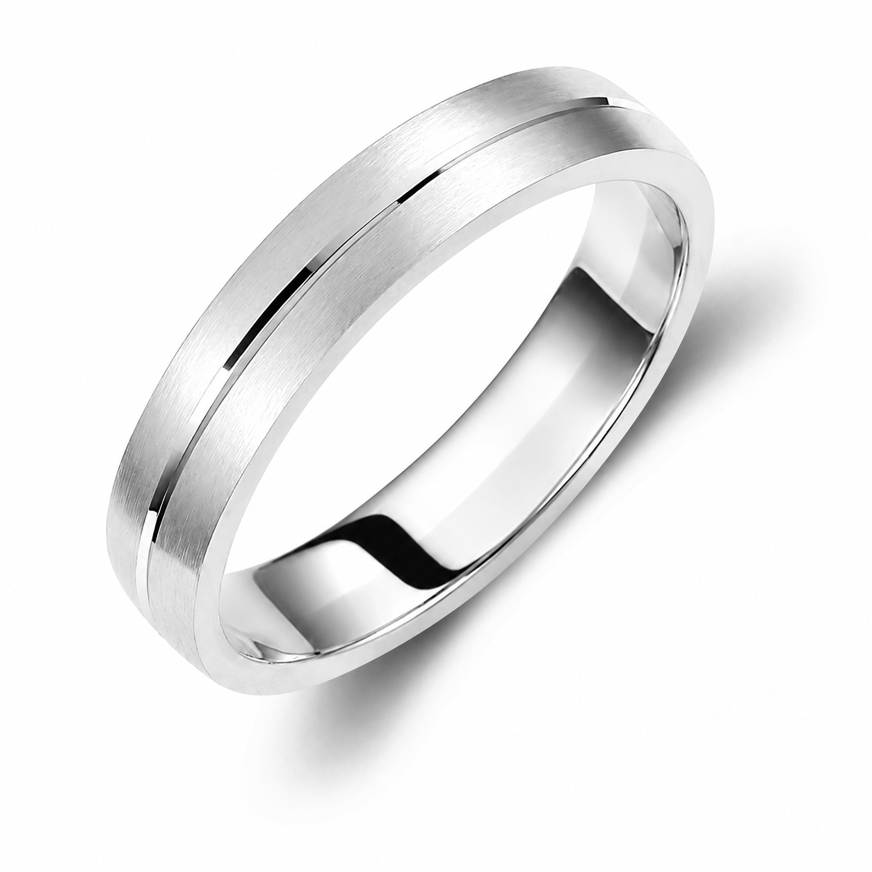 Two-Tone 4mm Wedding Bands Set