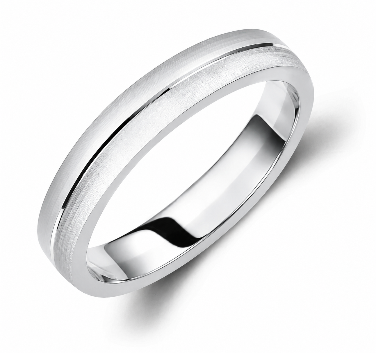 Matte Two-Tone Wedding Bands Set