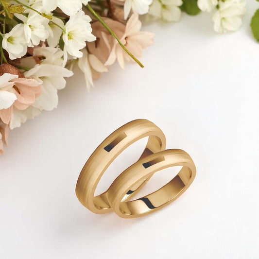 Solid Gold 4mm Wedding Bands Set