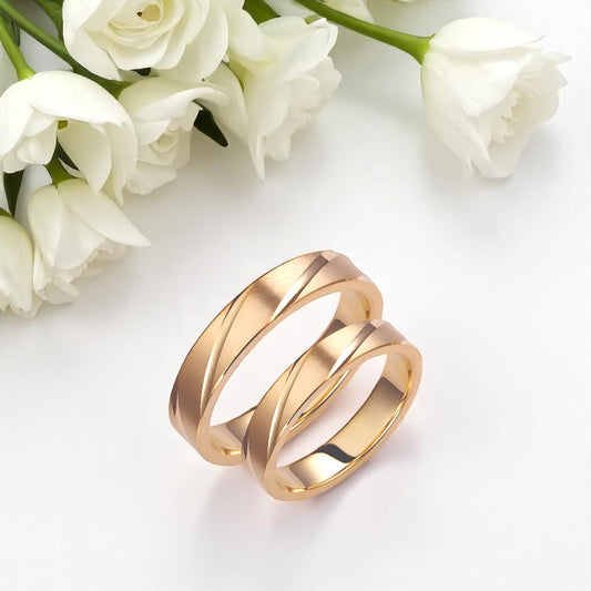 Braid 4mm Wedding Bands Set