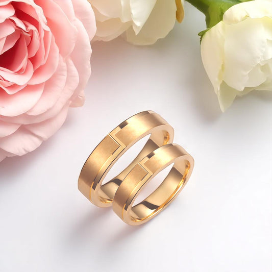 Brushed 4.5mm Wedding Bands Set