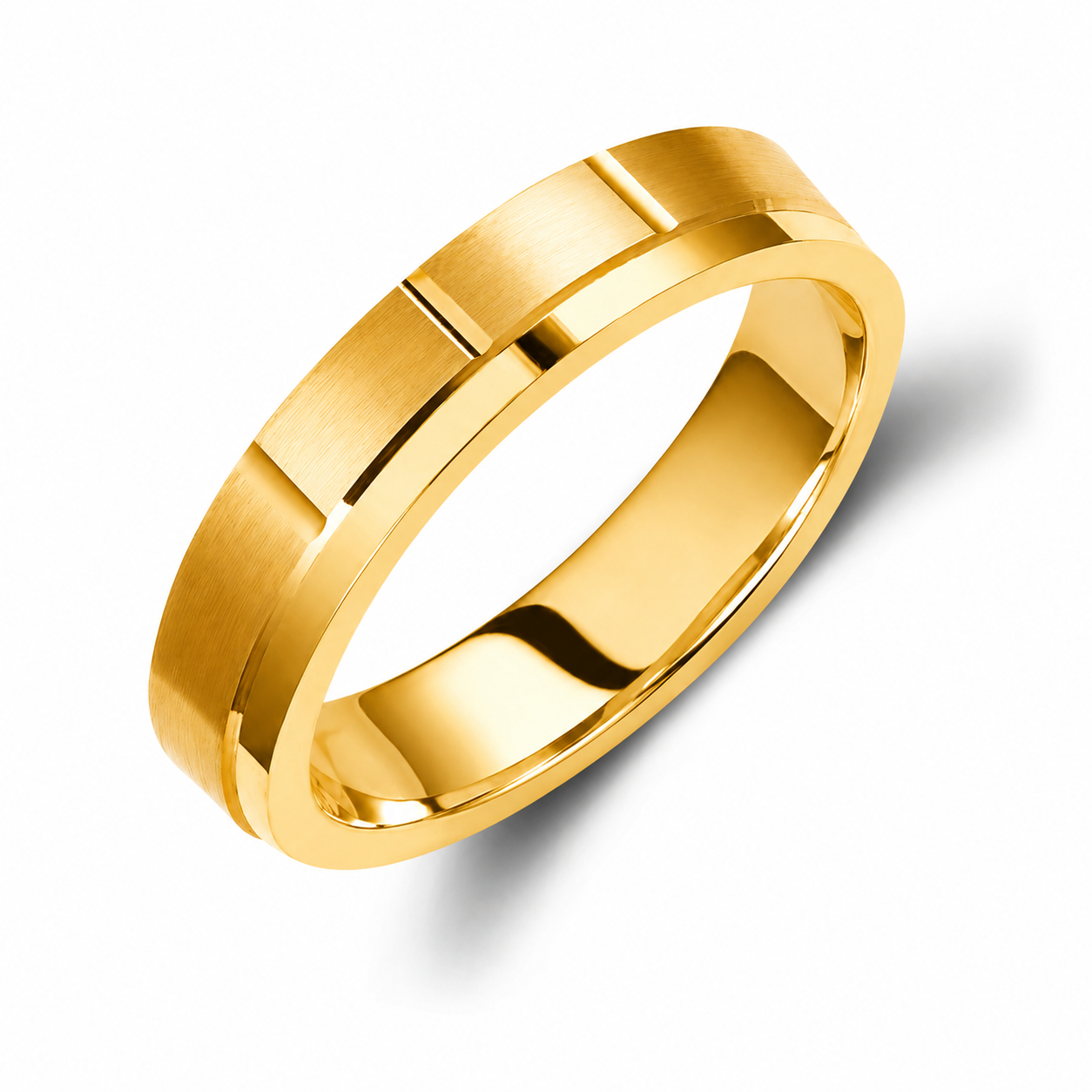 Two-Tone 4.5mm Wedding Bands Set