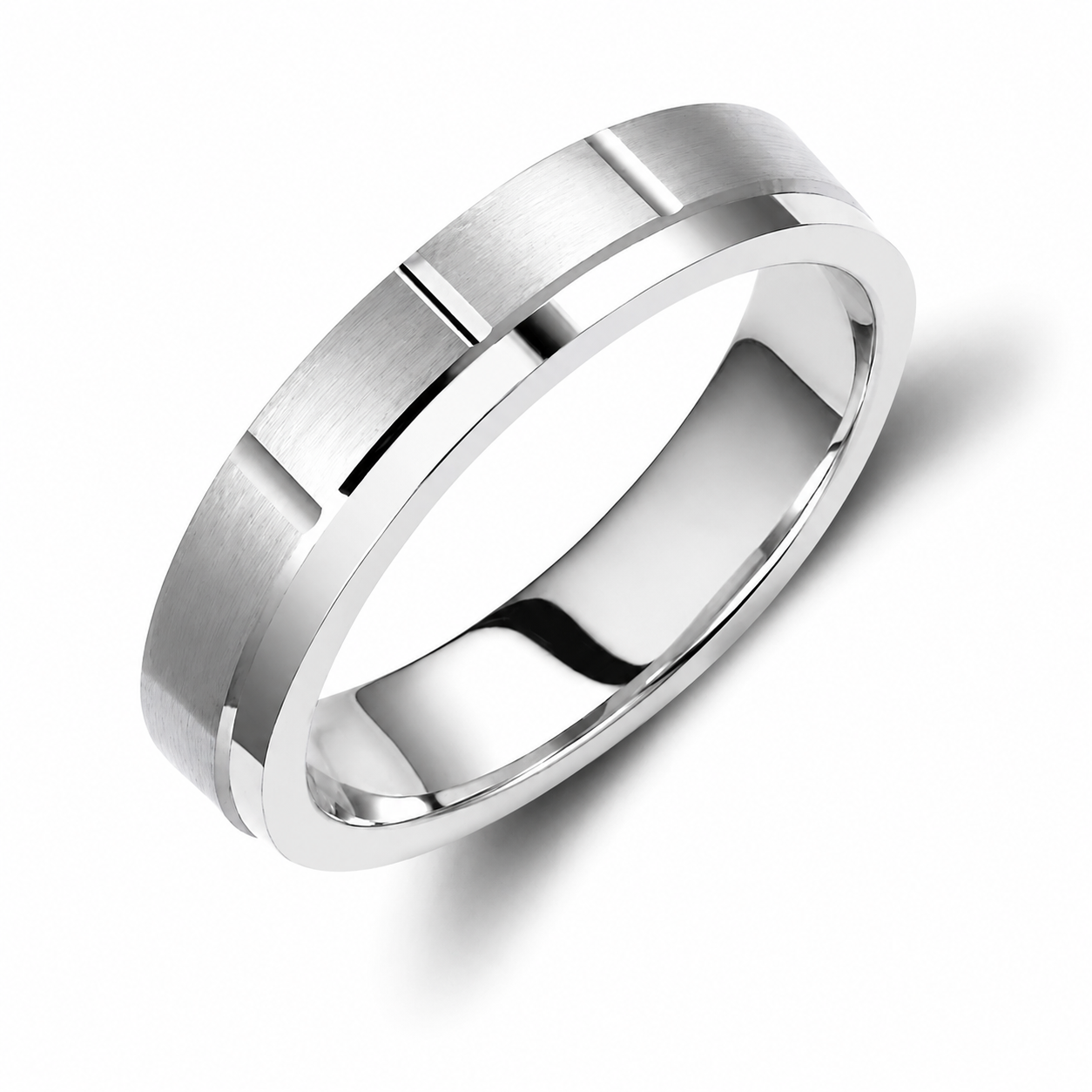 Two-Tone 4.5mm Wedding Bands Set