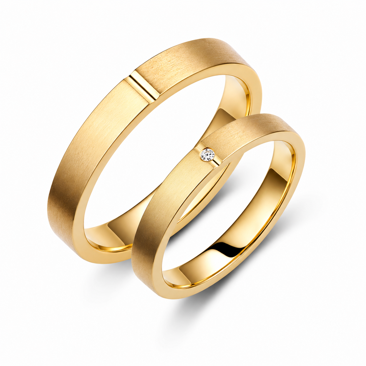 Diamond 3mm Wedding Bands Set
