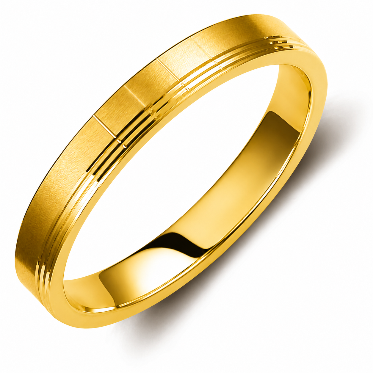 Two-Tone 3.5mm Wedding Bands Set with Diamonds