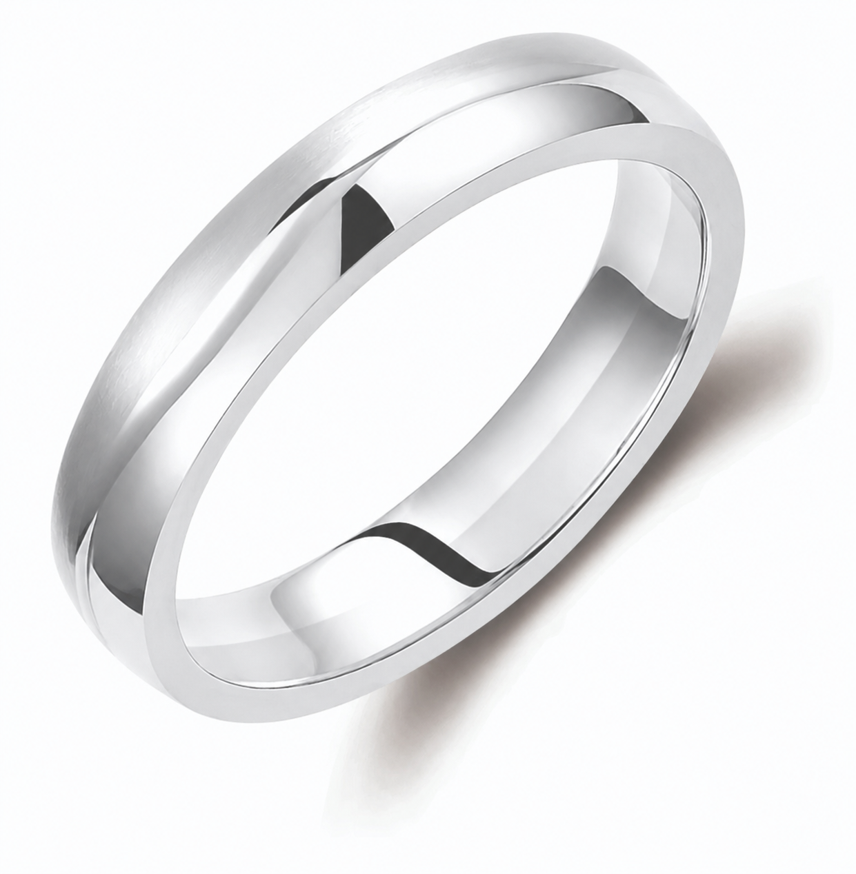 Wavy Two-Tone 4mm Wedding Bands Set