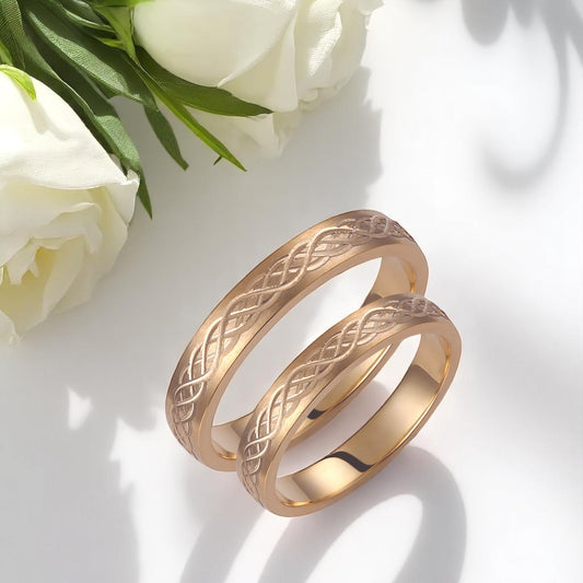Braid 3.5mm Wedding Bands Set