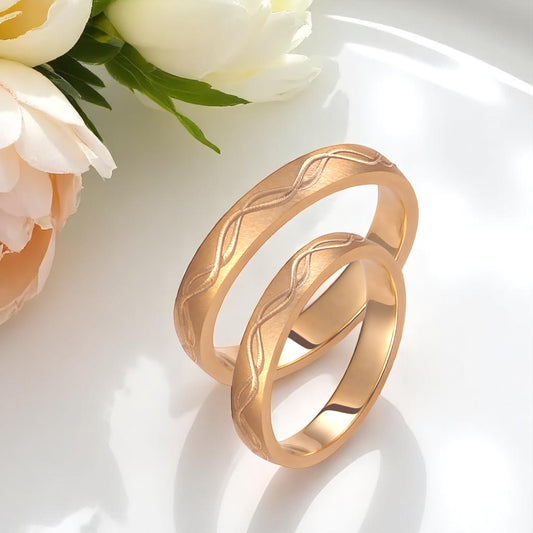 Braid 3.5mm Wedding Bands Set