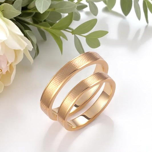 Hammered 3.5mm Wedding Bands Set