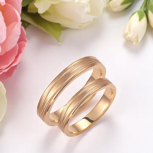 Brushed 3.5mm Wedding Bands Set