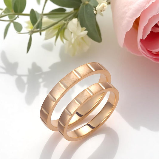 Brushed 3mm Wedding Bands Set