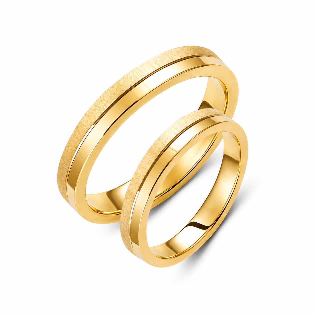 Two-Tone 3mm Wedding Bands Set