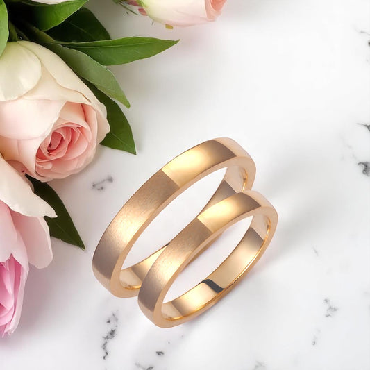 Solid Gold 3mm Wedding Bands Set