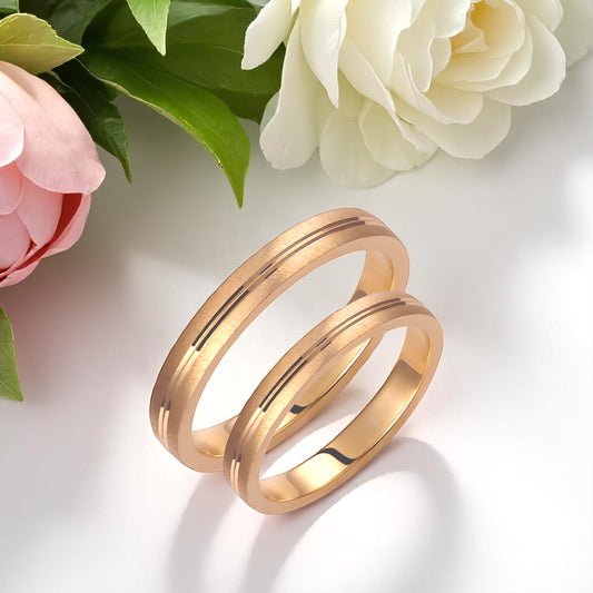 Brushed 3mm Wedding Bands Set