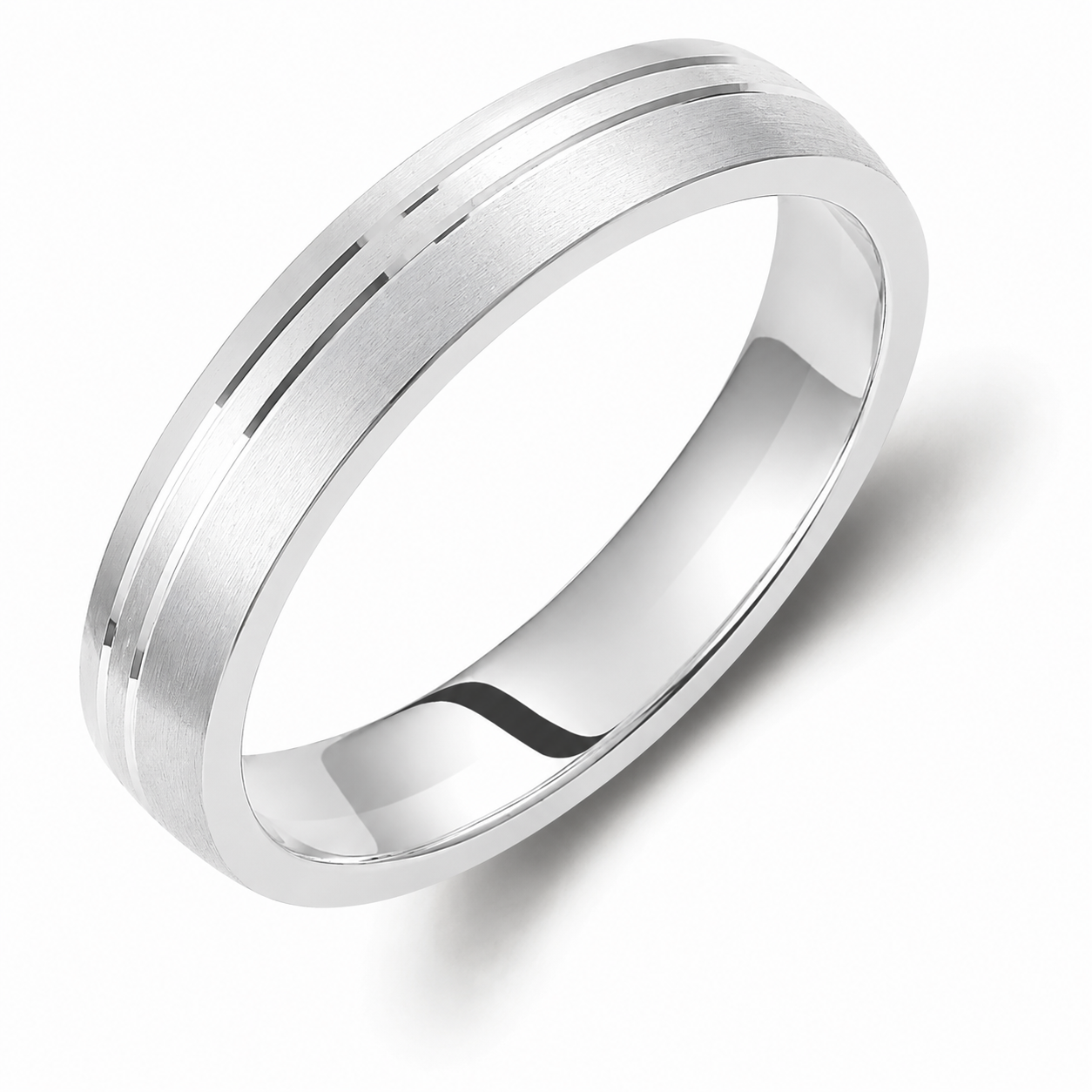 Two-Tone 4mm Wedding Bands Set