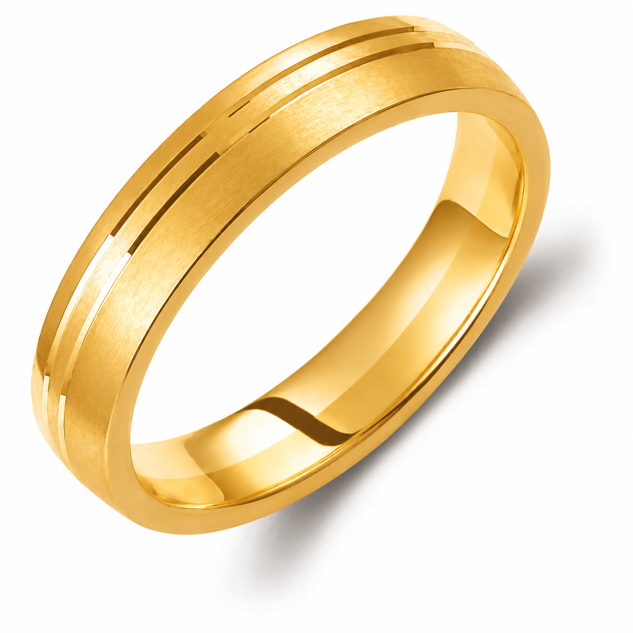 Two-Tone 4mm Wedding Bands Set