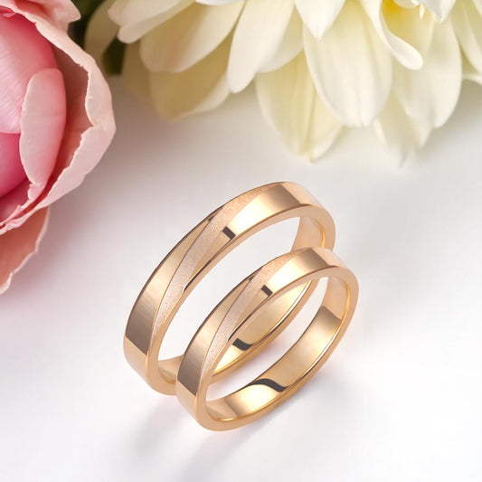 Brushed 3.5mm Wedding Bands Set